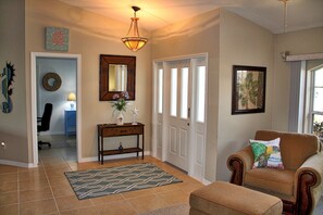 The home is warm and inviting as soon as you come through the front door.