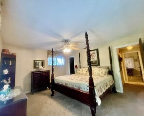 Master bedroom. Comfortable large king bed.