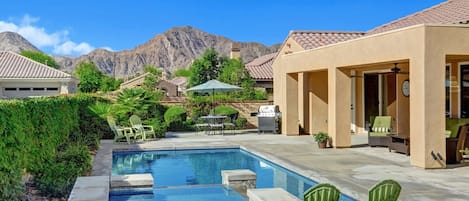 Private backyard with great mountain and sunset views