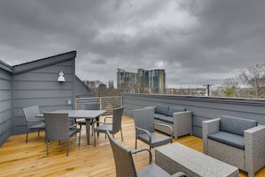Experience breathtaking city views from the privacy of your two exclusive rooftop decks.