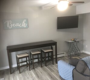 New counter height seating. Perfect for dining, computer work. 