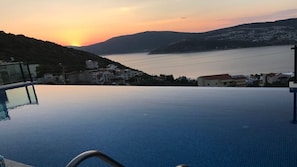 Sunset view by the infinity pool.