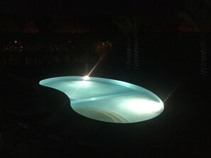 Night time by the extremely private pool