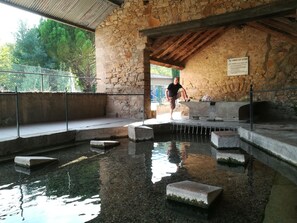 Alet le bain where we bath and collect the mineral water for good health