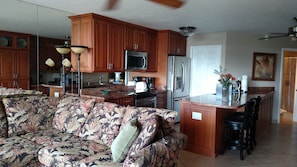 Breakfast bar and living room seating ~