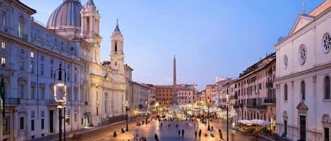 Piazza Navona is just under the corner