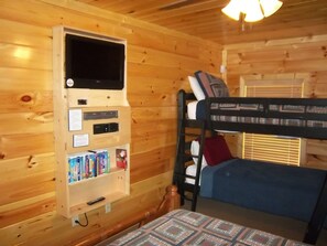Entertainment Center in Lower Bedroom - flat screen TV, XBox, DVD/VCR