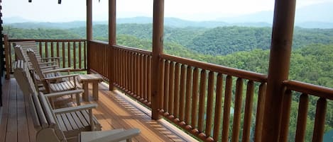 Amazing Views from Main Deck off Living room. Deck looks directly at Smoky Mountain National Park and Mt. LeConte