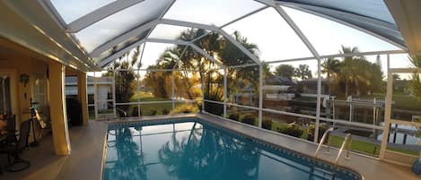 Gorgeous sunrise from the pool and patio.