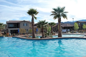 Enjoy multiple pools and hot tub at The Gathering Place