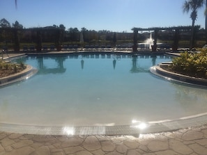 View of Main Club House Pool and 3 acre lake behind