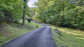 The paved driveway to your beautiful, peaceful getaway.