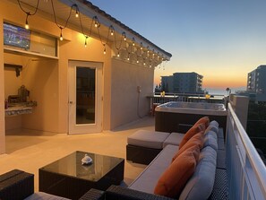 The rooftop terrace is your living room under the sky