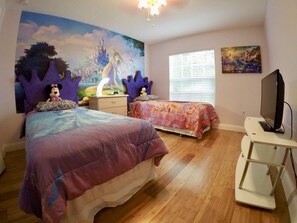 Princess Room with Twin Beds, 32" TV with double closet