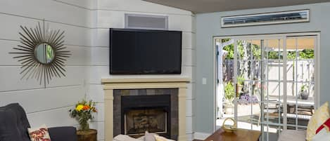 Living Room with gas fireplace.