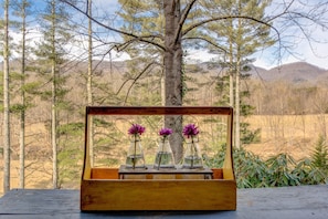 Enjoy the crisp mountain view on the country  porch