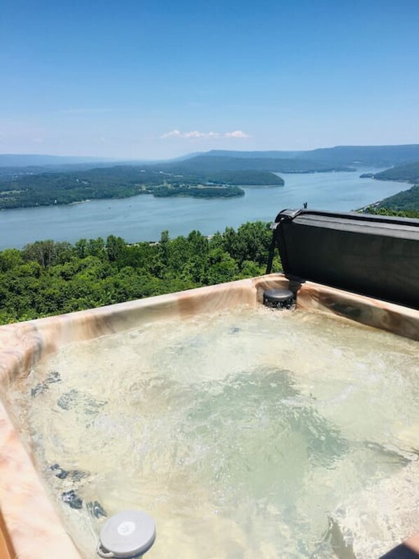 hot tub with view