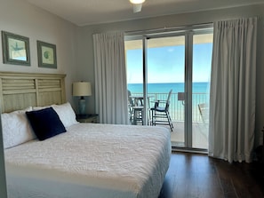 Breathtaking views from master bedroom that has a sliding glass door to balcony!