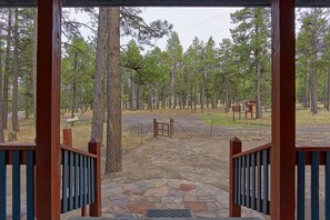 View of trailhead from front door.