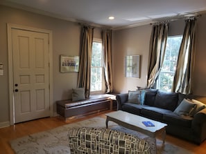Living room with large flat screen tv