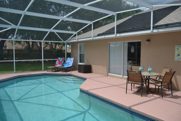 Enjoy your private heated pool, free WiFi and your own included BBQ grill