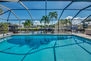 large saltwater heated pool