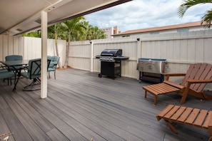Entertain Outdoors on Your Deck with your Own Gas Grill and Cooler