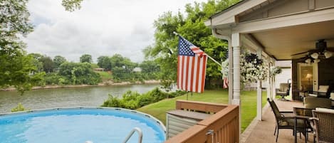 View of the river from the hot tub.