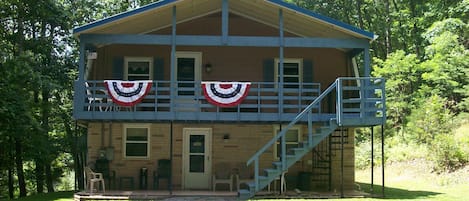 front with roof now over both porches.