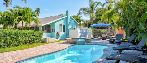 Heated saltwater pool