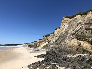 Ground level view of your private beach and private stairs
