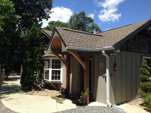 Front entry to house.  Parking in front and to the right of house.