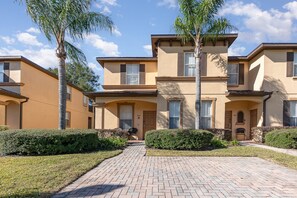 Front of the house with double driveway