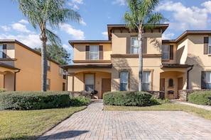 Front of the house with double driveway