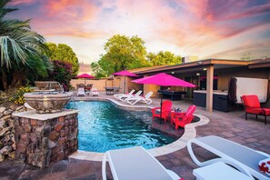 Resort Style Private Pool with Large Baja Step!