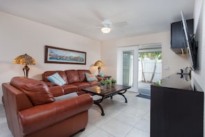 Living Area with French Doors Leading to Your Own Enclosed Private Deck