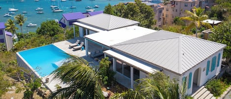 Aerial View with Cruz Bay and Town in Background