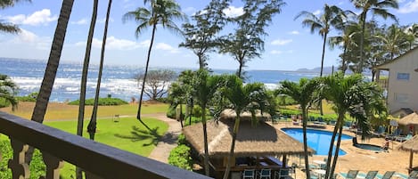 Beautiful ocean view from the condo lanai.