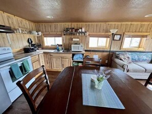 (3) well stocked kitchen area for all your at home dining needs