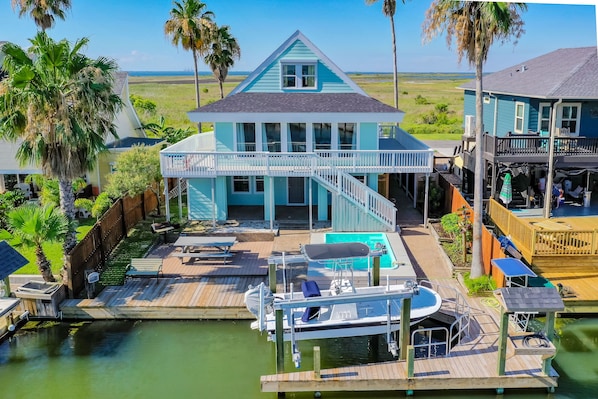Aerial view of our back yard