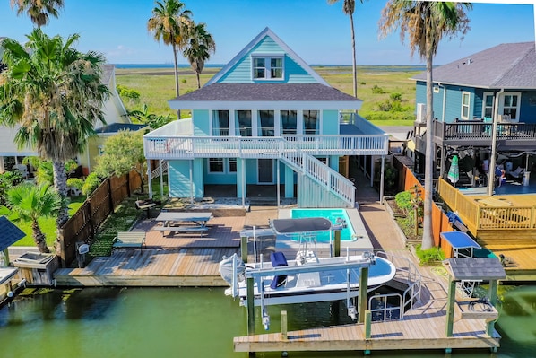 Aerial view of our back yard 