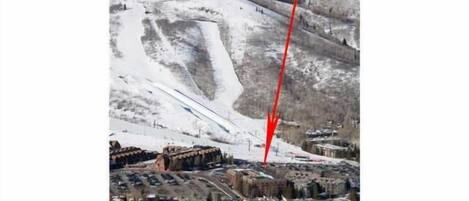 Arrow shows Shadow Ridge proximity to slopes
