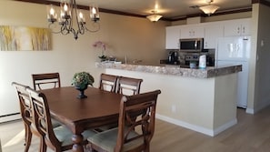 Updated kitchen and dining area