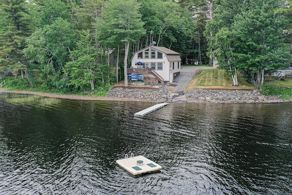 Private dock with swimming float