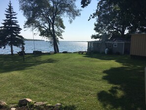 view of side yard from corner of property