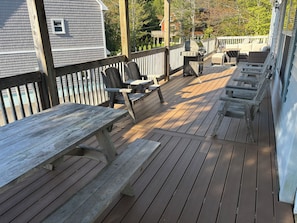 Picnic table and chairs. Weber grill for family BBQ's, Lobster cooker available