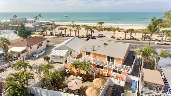 An Aerial view looking west at the property and the Gulf of Mexico