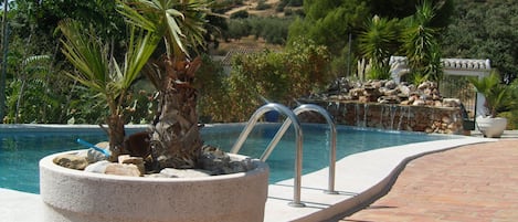 Swimming pool 13 mtr x 6 mtr with natural stone waterfall