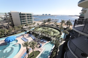 5th Floor Private Balcony view from unit looking towards water 