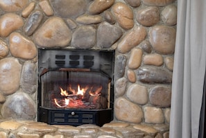 Propane Fireplace-Available in Season